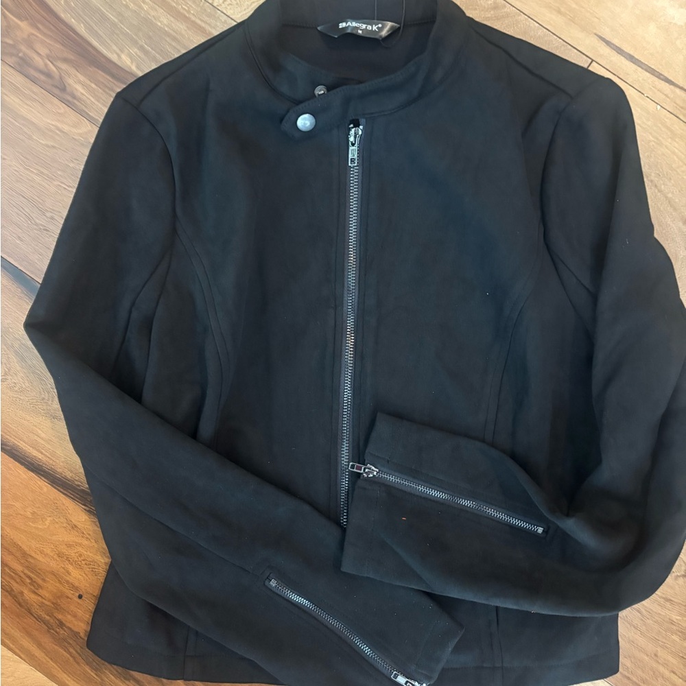 Allegra K Black High-Collar Jacket